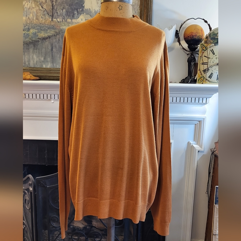 Vintage Inserch Light Brown Mock Neck Sweater